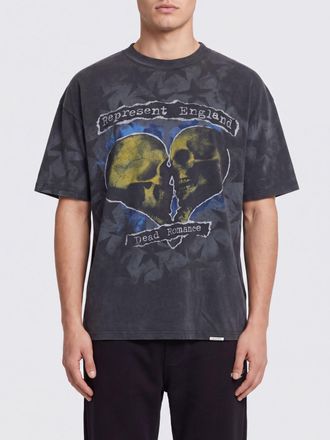Represent T-shirt in cotone con stampa grafica Skull e logo graffiti