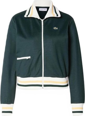 Lacoste Felpa con zip e dettagli a righe - - Sweatshirts & Hoodies - Donna - Verde - S