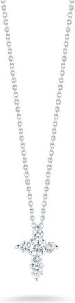 Roberto Coin Tiny Treasures Mini Diamond Cross Necklace 18K White Gold 001154AWCHX0
