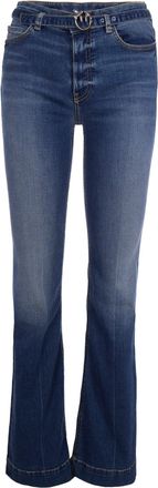 Pinko Flared Jeans with Love Birds Motif