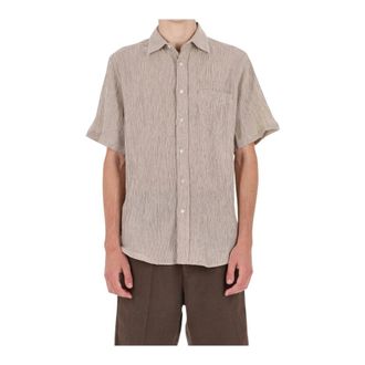 Portuguese Flannel Camicia mezza manica in cotone-lino - male - Portuguese Flannel - Short Sleeve Shirts - Beige - S - Shirts