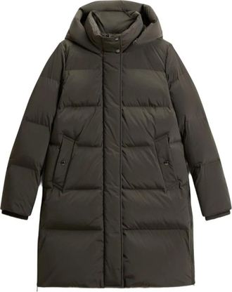 Woolrich Kelly Lange Donsjas - Dames - Dons jassen - Groen - L - Nylon - Jassen