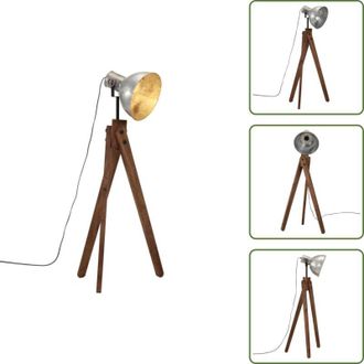 vidaXL Illuminazione moderna - vidaXL Lampada da Terra 25 W Argento Vintage 45x45x120 cm E27 - Lampada in ferro