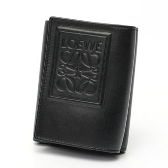 Loewe Black Satin Leather Wallet (Tri-Fold) (Pre-Owned)