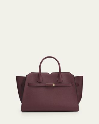 Valextra Milano Medium Leather Tote Bag