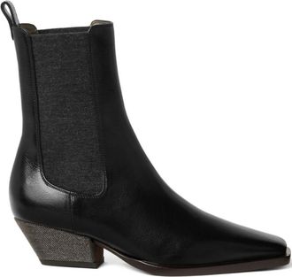 Brunello Cucinelli Black Leather Boots