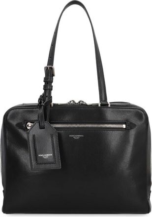 Dolce & Gabbana Ellis Leren Tas - Heren - Schoudertassen - Zwart - ONE Size - Katoen - Tassen