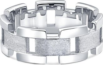 Pompeii3 14k White Gold Solid Brushed Mens Heavy Weight Wedding Band