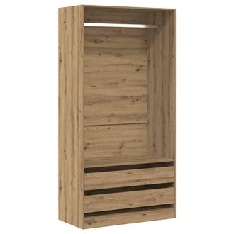 Berkfield Home Wardrobe Artisan Oak 100x50x200 cm Engineered Wood in Brown | Size: 100 x 50 x 200 cm