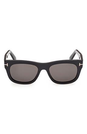 Tom Ford 54mm Square Sunglasses in Shiny Black /Smoke at Nordstrom Rack