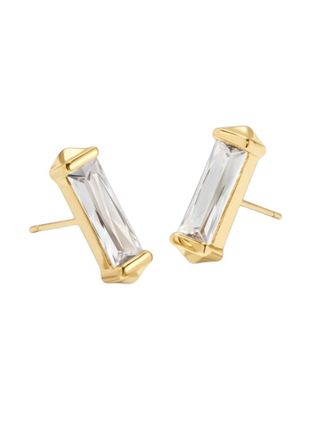 Kendra Scott Womens Fletcher Stud 3/4 Cubic Zirconia Earrings In Gold White