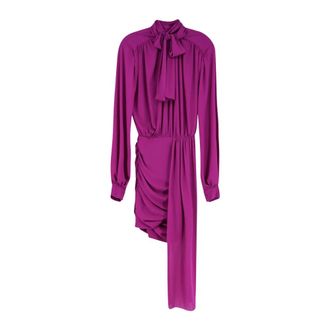 Actualee Abito in raso con spalle imbottite - - Dresses - Donna - Viola - M