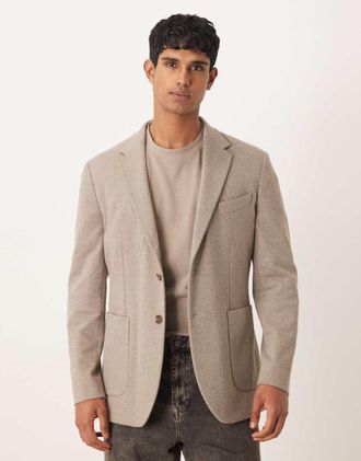 Mango tweed blazer in ecru-Neutral