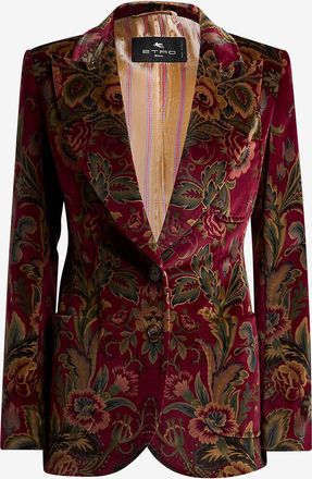 Etro Taillierter Blazer aus geblümtem Samt
