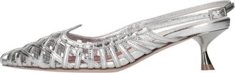 Roger Vivier I Love Vivier Leren Slingback Pumps - Dames - Pumps - Grijs - 36 EU - Leer - Schoenen