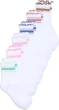 Yogalicious 6-Pack Lettuce Edge Crew Socks in Stripes And Vibes Mult at Nordstrom Rack