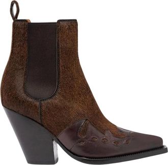 Buttero Cowboy & Biker Boots, female, Brown, 7 UK, Brown Leather Ankle Boots Block Heel