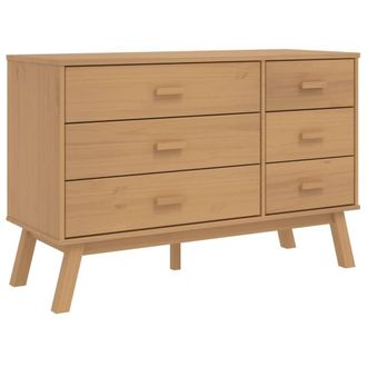 Berkfield Home Drawer Cabinet OLDEN Brown Solid Wood Pine in Tan