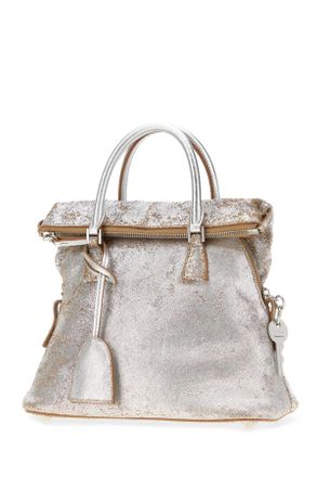 Maison Margiela Mens Silver Leather Mini 5ac Handbag Silverlightbrown Borse A Mano Bag