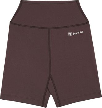 Sporty & Rich logo-print shorts - women - Nylon/Spandex/Elastane - L - Brown