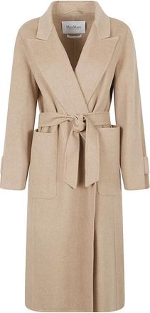 Max Mara Geknoopte Jas - Dames - Jas met riem - Bruin - 3XS - Jassen
