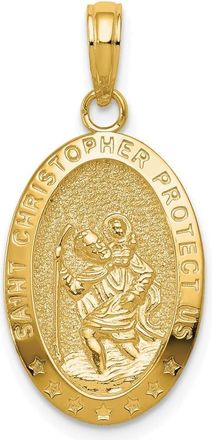 Diamond2Deal 14k Gold Saint Christopher Medal Pendant