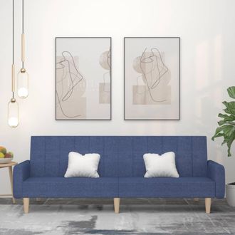 vidaXL Sof&aacute; Cama De 2 Plazas Tela Azul Vidaxl