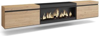 Skraut Home Skraut Home - Mueble Tv, Televisi&oacute;n, Muebles De Sal&oacute;n, Almacenaje, 267x45x35 Cm, Para Tv Gran Formato, Chimenea El&eacute;ctrica Xxl, Colgado, Suspendido, Es