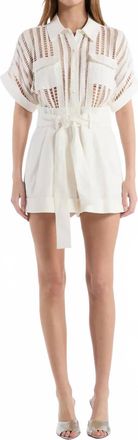 Christy Lynn Madeleine Buttons Down Romper In White