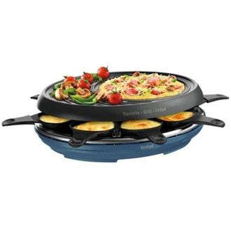 T-fal macchina per raclette 8 persone 1050w + grill + crepe maker - re310401