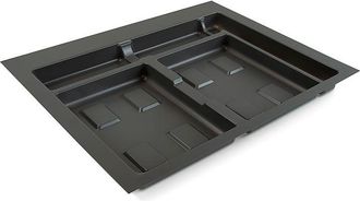 Emuca Base Para Contenedores De Caj&oacute;n Cocina Recycle, 2 Huecos, M&oacute;dulo 600mm, Pl&aacute;stico Gris Antracita - Emuca