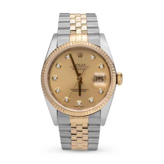 Rolex Pre-owned Rolex Datejust Automatic Chronometer Diamond Champagne Dial Unisex Watch 116233 CDJ