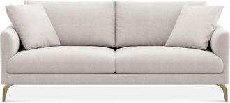 Castlery Lena Sofa Customized, (Performance Fleece) Cream (Brass Legs), Spill Resistant, Removable Covers for Sofas by Castlery