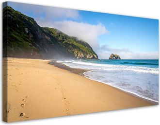 Feeby Cuadro En Lienzo, Paisaje Playa Mar Naturaleza, 120x60