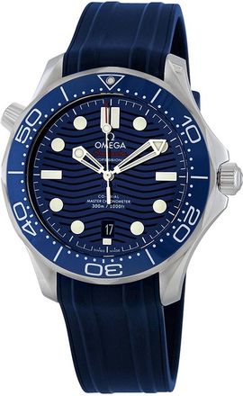 Omega Pre-owned Omega Seamaster Automatic Chronometer Blue Dial Mens Watch 210.32.42.20.03.001