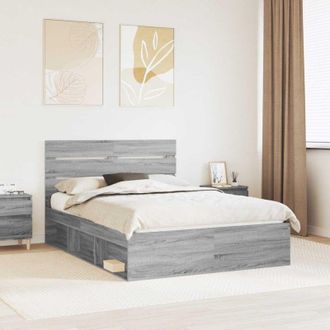 vidaXL vidaXL Struttura del letto Grigio Sonoma 140 x 200 cm Pino massello