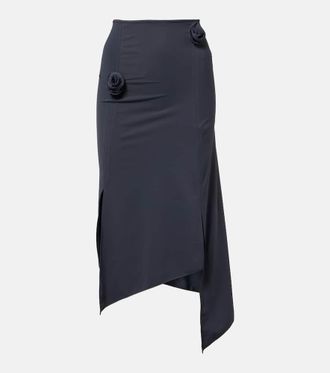 Coperni Floral-applique jersey midi skirt