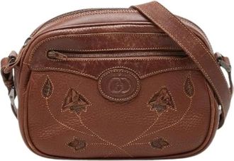 Gucci Pre-owned Leren Schoudertas - Dames - Vintage Schoudertas - Bruin - ONE Size - Leer - Vintage