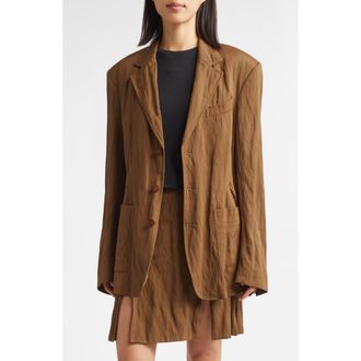 ECKHAUS LATTA Shadow Nylon Twill Blazer in Bronze at Nordstrom, Size Medium