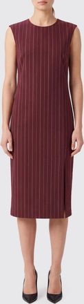 Patrizia Pepe Sleeveless Pinstripe Viscose Blend Midi Sheath Dress