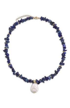 Petit Moments Vetta Freshwater Pearl Pendant Necklace in Blue at Nordstrom