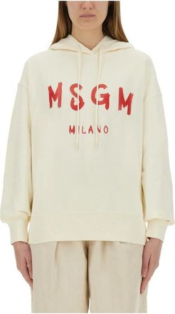 Msgm Msgm, Donna, Felpe, Beige, M, new