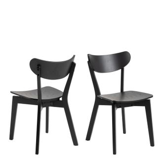 Furniture To Go Roxby Dining Chairs in Black Set of 2