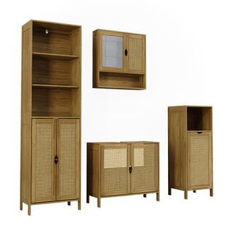 Vicco Conjunto De Muebles De Ba&ntilde;o Liora, Bamb&uacute;, 4 Partes, Vicco