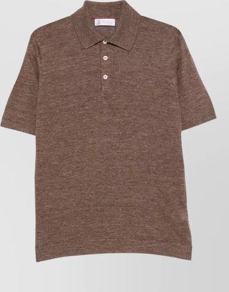 Brunello Cucinelli cotton linen blend short sleeve polo