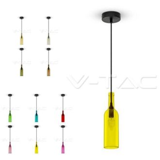 Trade Shop Trade Shop Traesio - Trade Shop - Illuminazione V-tac Led Lampadario Portalampada Bottiglia Pendente E14 Colorato - Amarillo