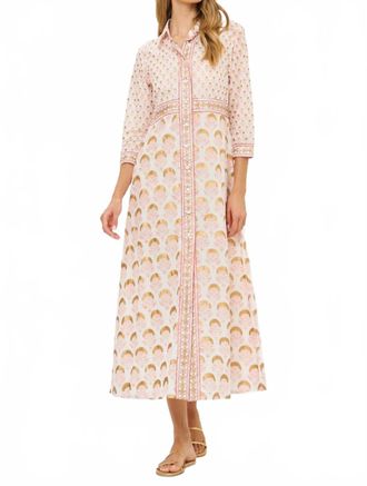 Oliphant Arbor Shirt Dress In Coral