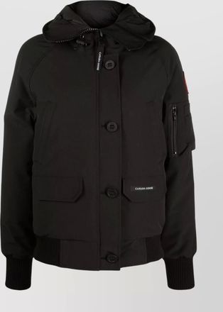 Canada Goose short down jacket with hood and pockets