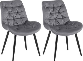 Clp Clp - Lote De 2 Sillas De Comedor Rossford Gris Oscuro