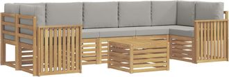 vidaXL Conjunto De Sof&aacute;s De Exterior 8 Uds. Blanco Y Gris Claro Vidaxl